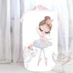 BALETNICA z łabędziem white- kosz na zabawki (30/40/50/60cm)