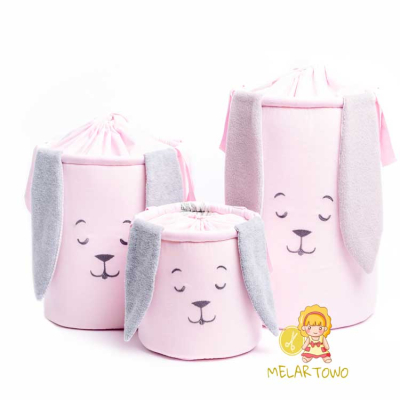 Kosz na zabawki KRÓLIK pink (40/50/60cm)