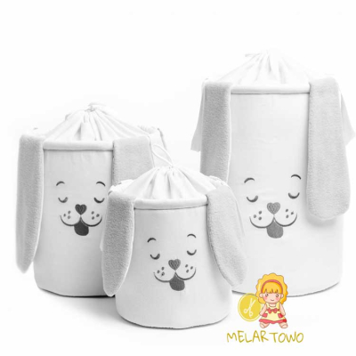 Kosz na zabawki PIESEK grey (40/50/60cm)