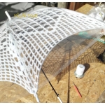 118cm Parasol biały koronka zrobiona na szydełku (crochet umbrella)