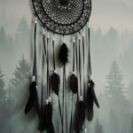 Łapacz snów 35/130cm BLACK black