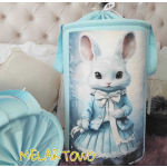 Kosz na zabawki Króliczka blue kokarda 40cm