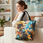 Torebka damska L- SŁONECZNIKI velvet