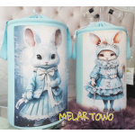 Kosz na zabawki Króliczka blue kokarda 40cm