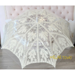 Parasol zrobiony na szydełku ECRU 118cm