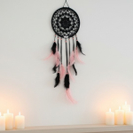 Łapacz snów 20/65cm BLACK pink