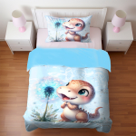 Dinozaur smile blue- zestaw poscieli