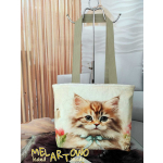 Torebka damska M- KOT/ KOTY kokardki- minky