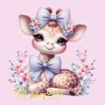 Żyrafa kokarda- zasłona okienna