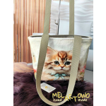 Torebka damska M- KOT/ KOTY kokardki- minky