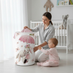 Kosz na zabawki KRÓLICZKI z parasolem (40/50/60cm)