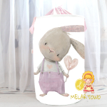 Kosz na zabawki Królik SERCE róż (40/50/60cm)