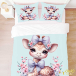 Żyrafa kokarda blue- zestaw pościeli