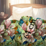 Bukiet magnolii, ogromne kwiaty- zestaw pościeli