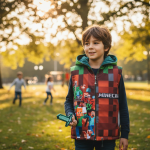 Bezrękawnik dziecięcy Softshell z kapturem MINECRAFT 134/140 cm