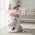 Kosz na zabawki KRÓLICZKI z parasolem 60cm