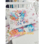 Jednorożec skrzydła white- komplet pościeli 75x100cm 60x40cm