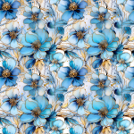 Błękitne, ogromne kwiaty- zestaw pościeli