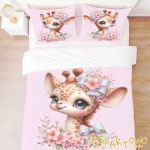 Żyrafa face pink- zestaw poscieli