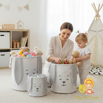 Kosz na zabawki KRÓLIK grey (40/50/60cm)