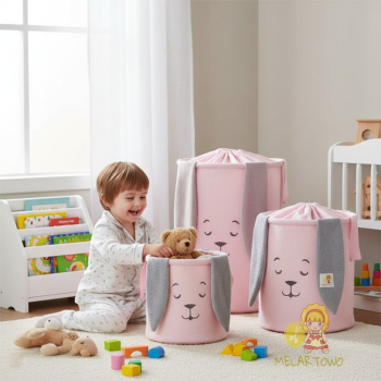 Kosz na zabawki KRÓLIK pink (40/50/60cm)