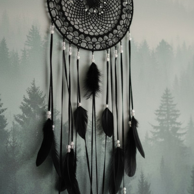 Łapacz snów 35/130cm BLACK black