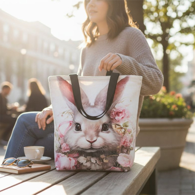 Torebka damska L- KRÓLIK kwiaty