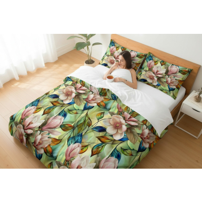 Bukiet magnolii, ogromne kwiaty- zestaw pościeli