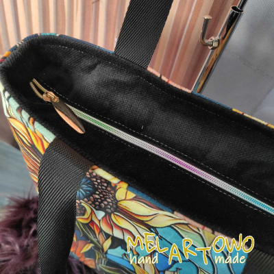 Torebka damska L- SŁONECZNIKI velvet