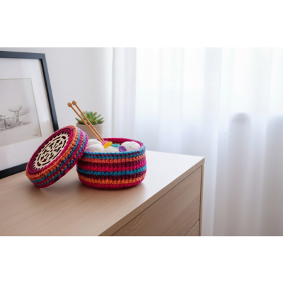 Pojemnik „Wiosenna Skarbnica” – Kolorowy Akcent do Twojego Wnętrza