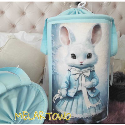 Kosz na zabawki Króliczka blue kokarda 40cm