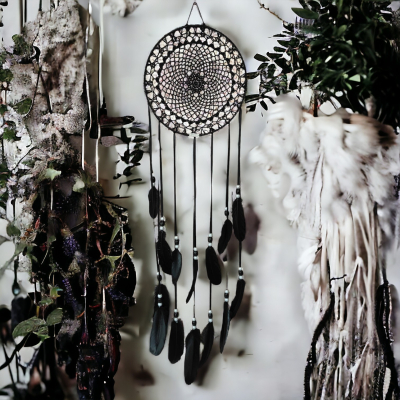 Łapacz snów 30/115cm BLACK black