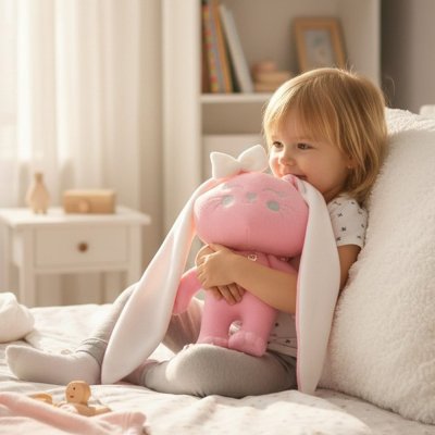 Różowa królica - maskotka, przytulanka z personalizacją