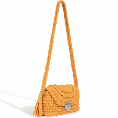 Szydełkowa Torebka „Musztardowa Energia”