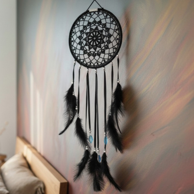 Łapacz snów 20/65 cm BLACK, 3 brylanty