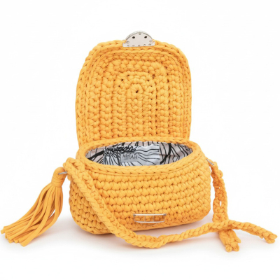 Szydełkowa Torebka „Musztardowa Energia”
