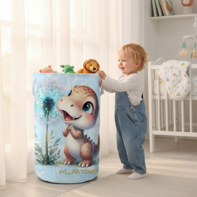 Dino smile blue - kosz na zabawki(40/50/60cm)