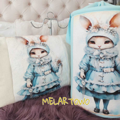 Kosz na zabawki Króliczka blue flower 40cm