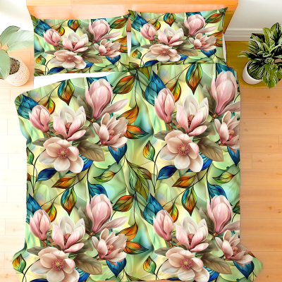 Bukiet magnolii, ogromne kwiaty- zestaw pościeli