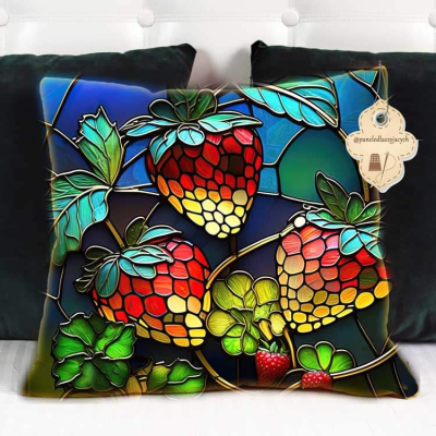 Poszewka na poduszkę TRUSKAWKI glamour