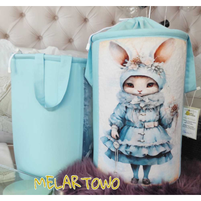 Kosz na zabawki Króliczka blue flower 40cm