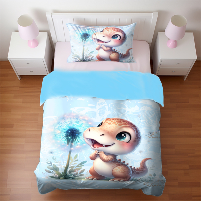 Dinozaur smile blue- zestaw poscieli