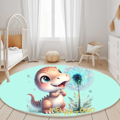 Dinozaur smile (kolory)- mata i dwie podusie do pokoiku dziecięcego