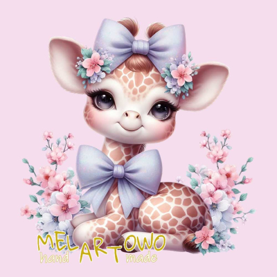 Żyrafa kokarda- zasłona okienna