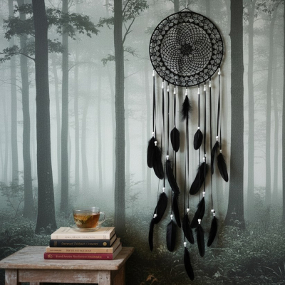 Łapacz snów 35/130cm BLACK black