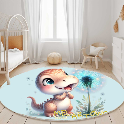 Dinozaur smile (kolory)- mata i dwie podusie do pokoiku dziecięcego