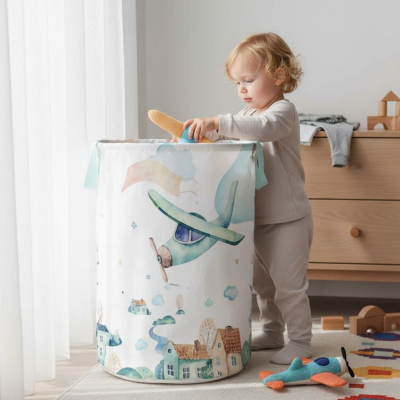 Kosz na zabawki SAMOLOT miasto (60cm/120cm)