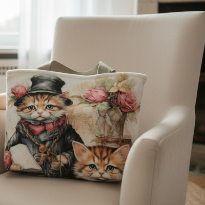 Torebka damska M- KOT/ KOTY ubrane- minky