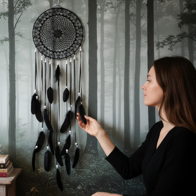 Łapacz snów 35/130cm BLACK black