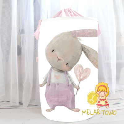 Kosz na zabawki Królik SERCE róż (40/50/60cm)